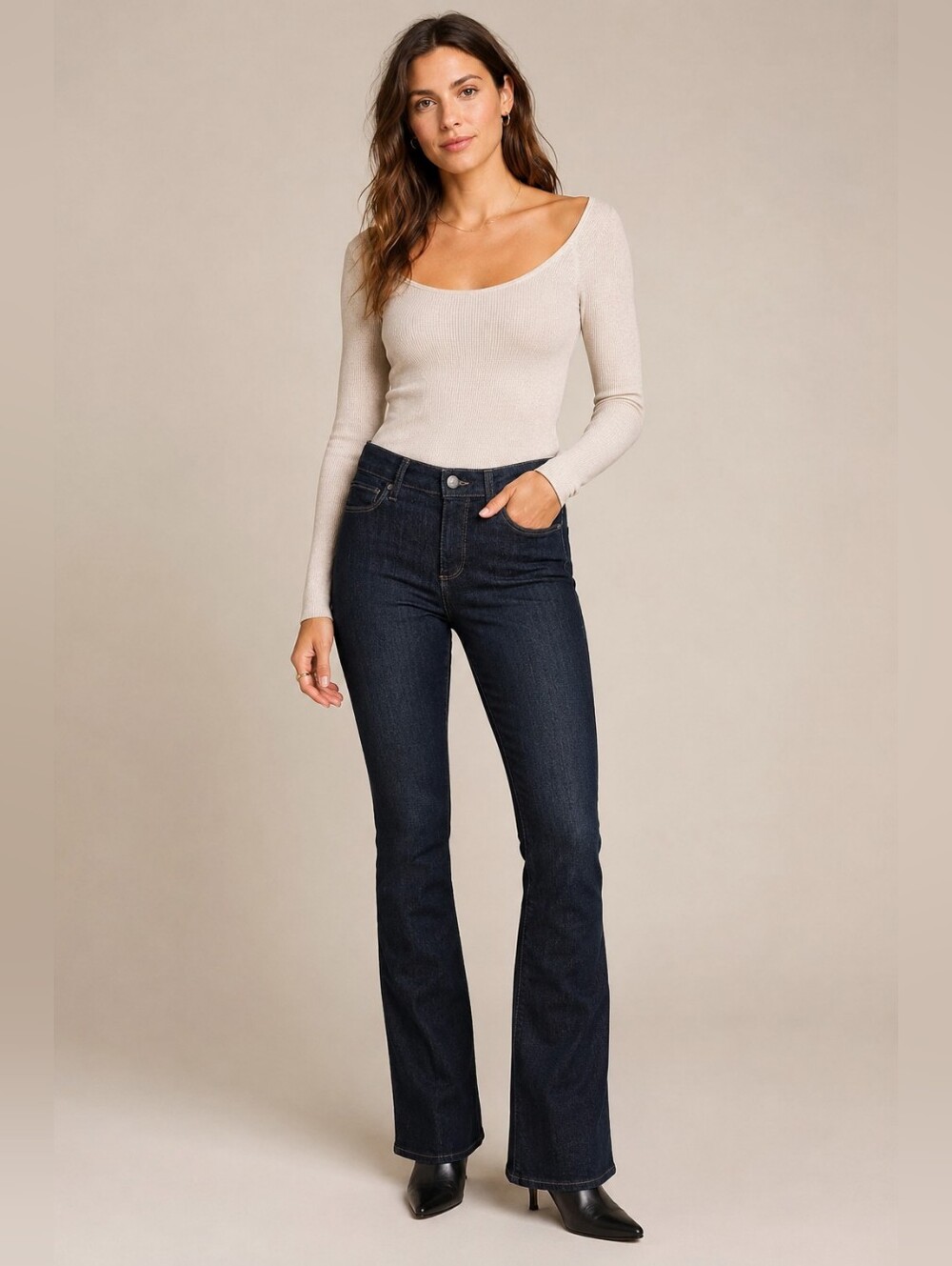 Paige Manhattan Elise Bootcut Jeans Dark Wash Size 27
